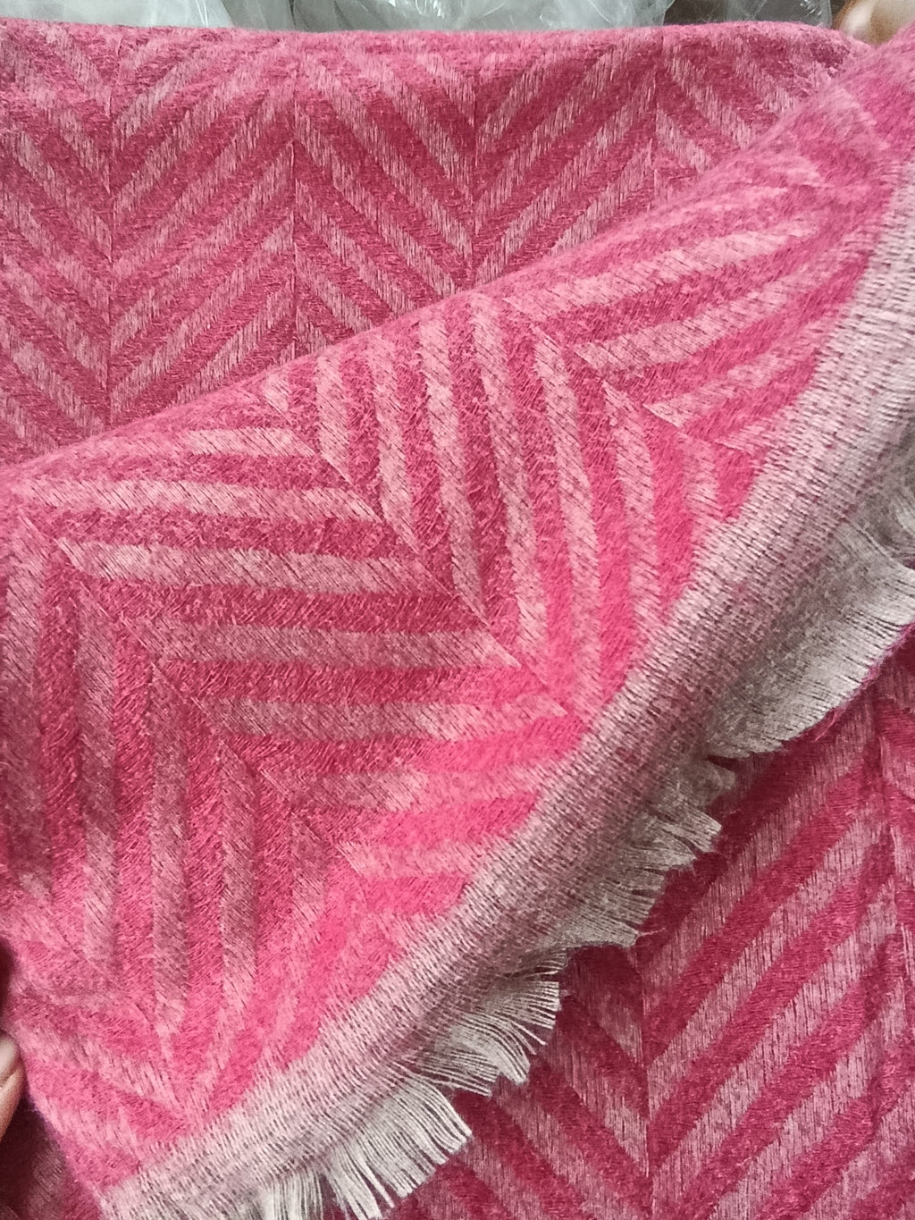 Chevron Chic Alpaca Throw- Berry
