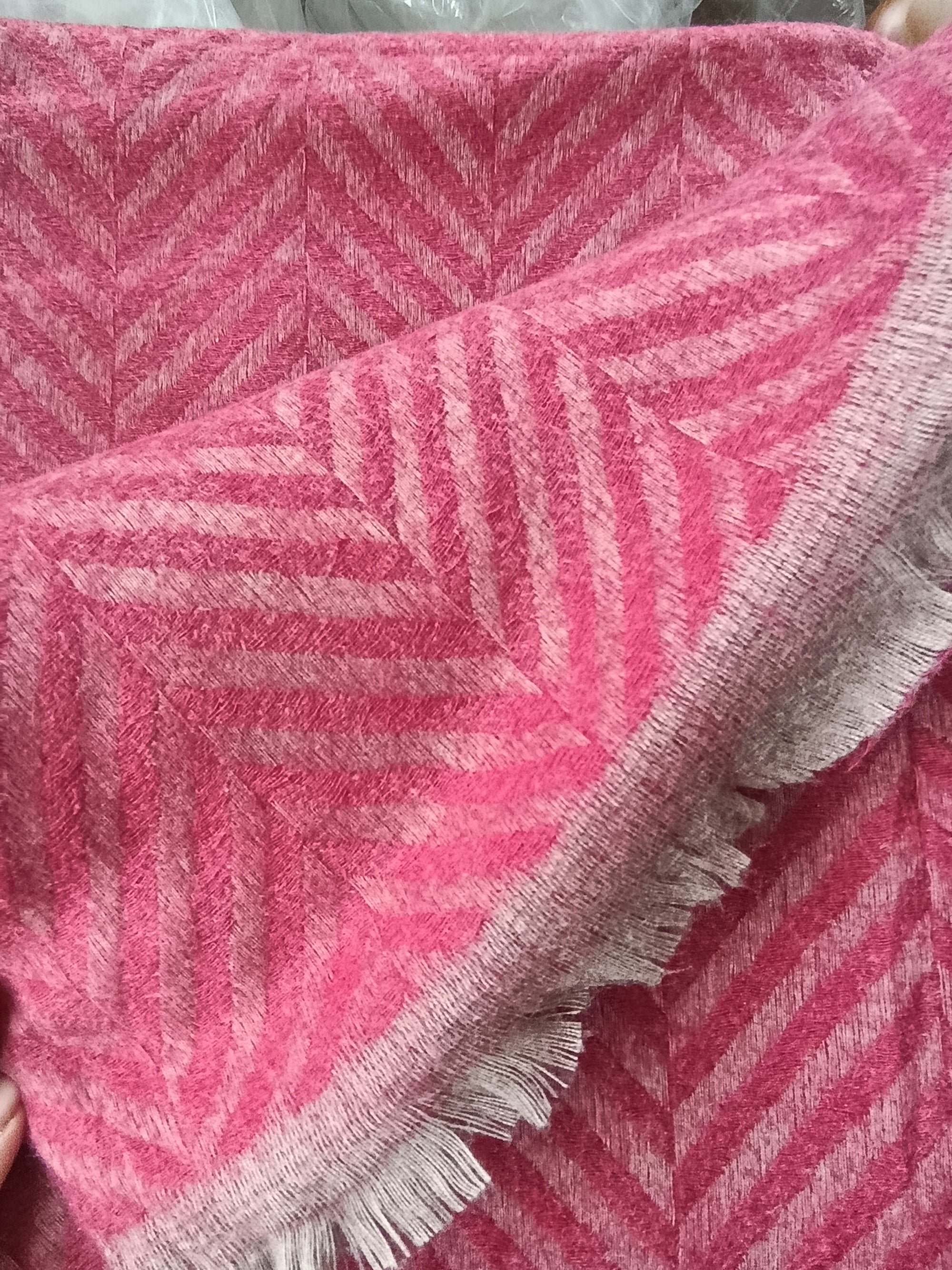 Chevron Chic Alpaca Throw- Berry