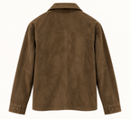 Suede Overshirt Jacket — Olive
