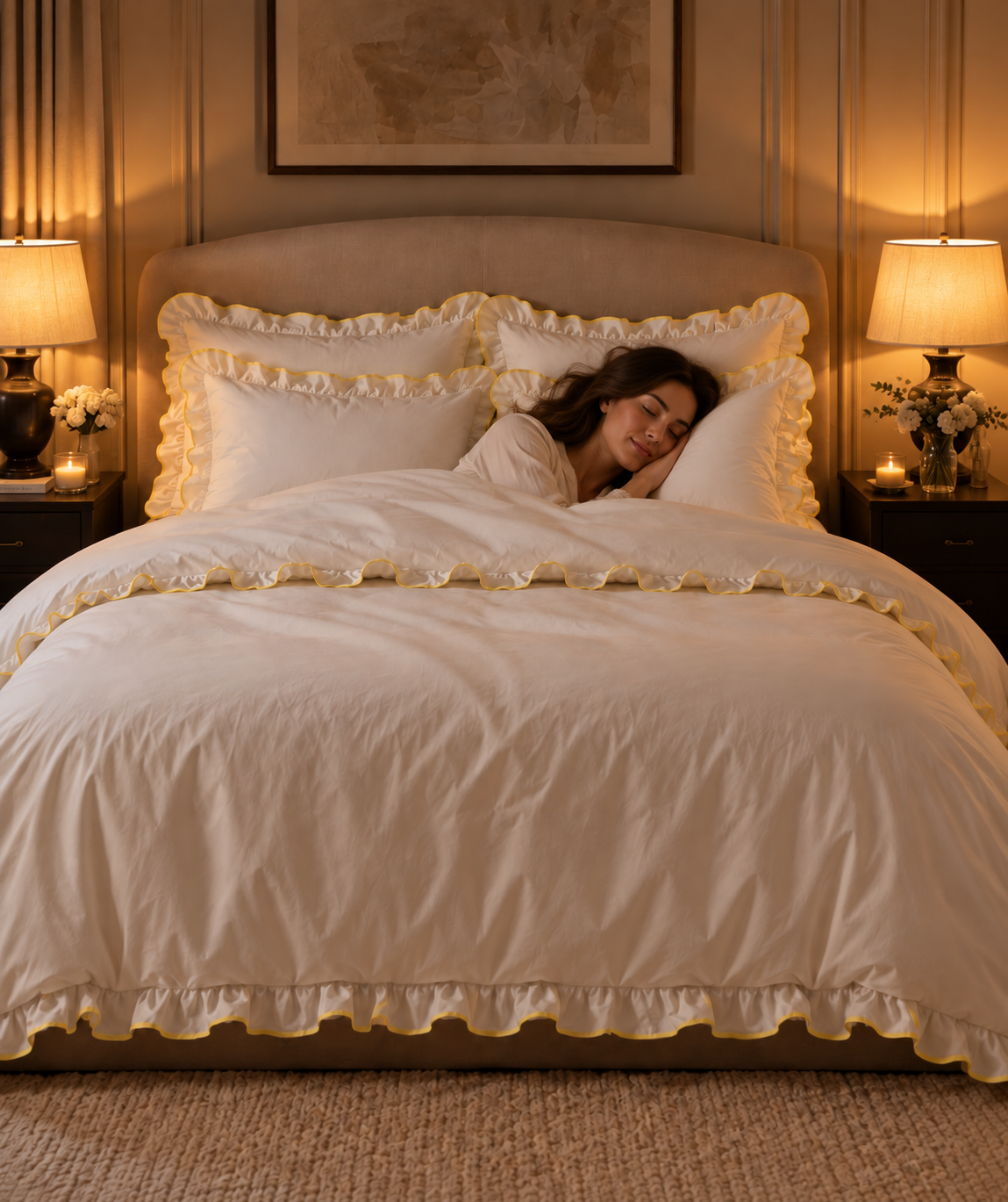Provence pillowcase pair - Butter yellow