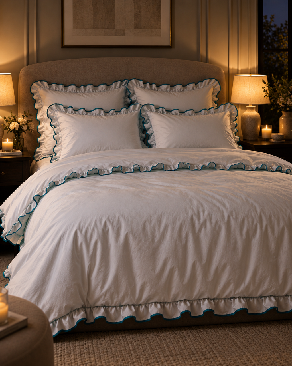 Provence pillowcase pair - Teal
