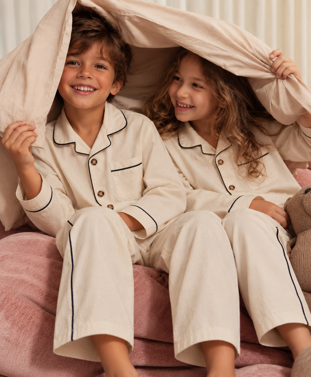 The Red Heart Pyjama – Cherry Red Piping