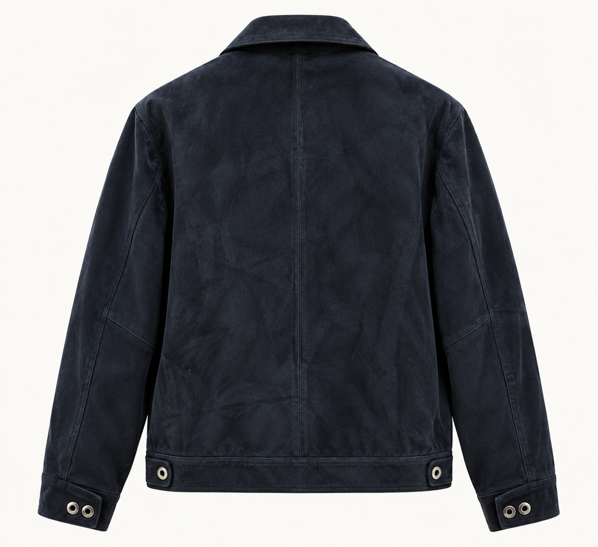 Navy Suede Zip Jacket