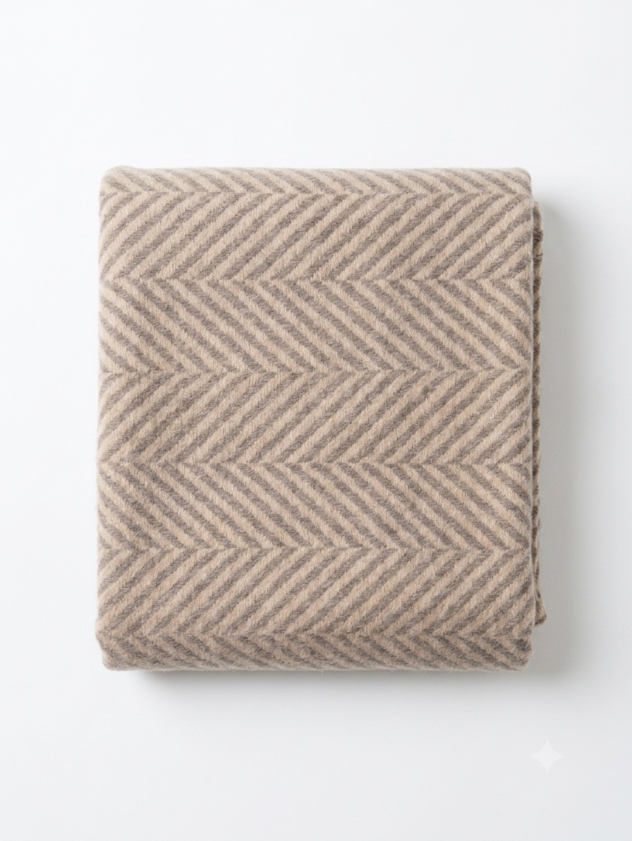 Chevron Chic Alpaca Throw- Wafer