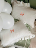 Arabella Bow Ruffle Frill Pillowcase Pair