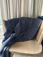 Chevron Chic  Alpaca Throw - Blue Grey