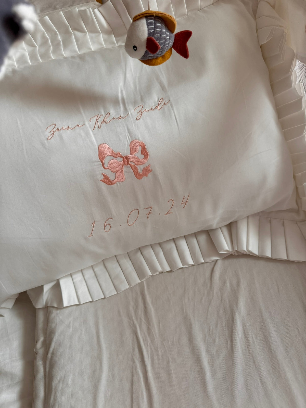 Arabella Bow Ruffle Frill Pillowcase Pair