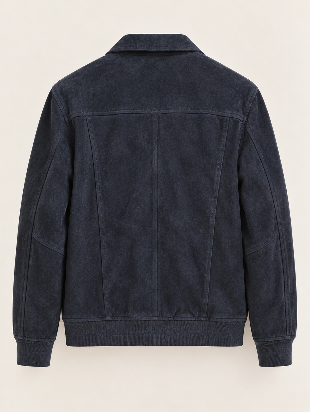 Suede Bomber Jacket — Navy