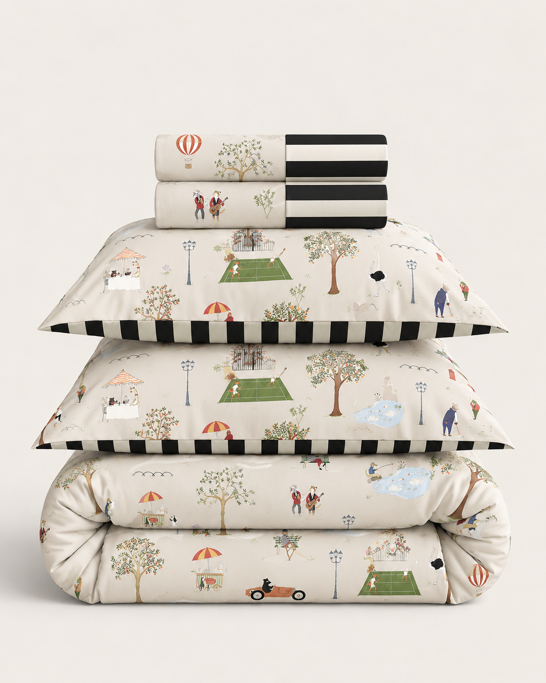 Follies in the Park - Reversible Bedding Bundle Set