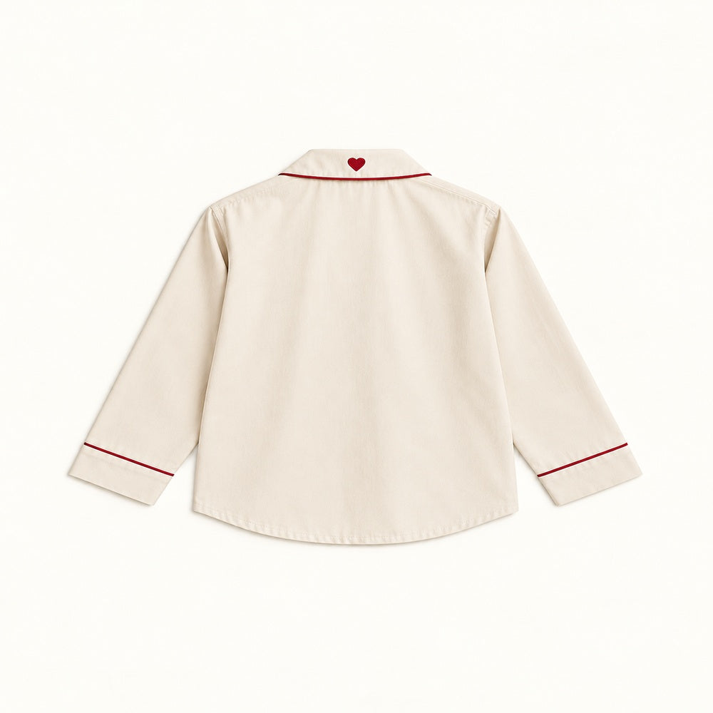 The Red Heart Pyjama – Cherry Red Piping
